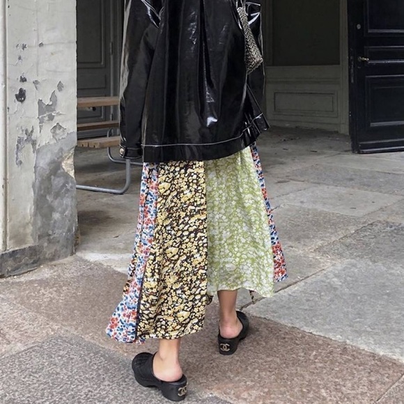 Stine Goya “Maca” Dress Multicolored Floral Longsleeve Midi Dress - Picture 2 of 10